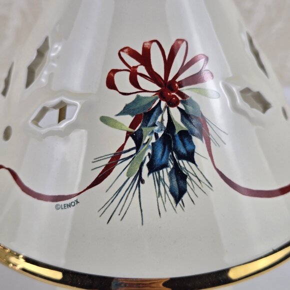 Lenox For The Holidays Winter Greetings Tea Light Lamps Set of 2 Porcelain IOB - Picture 4 of 15